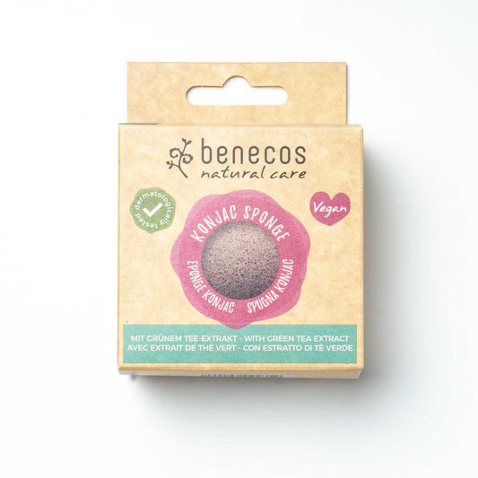 BENECOS - konjako kempinėlė veidui su žalios arbatos ekstraktu